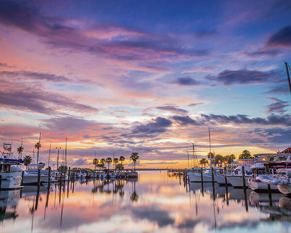 Nature Poster featuring the photograph Sunset at the Marina by Joe Leone