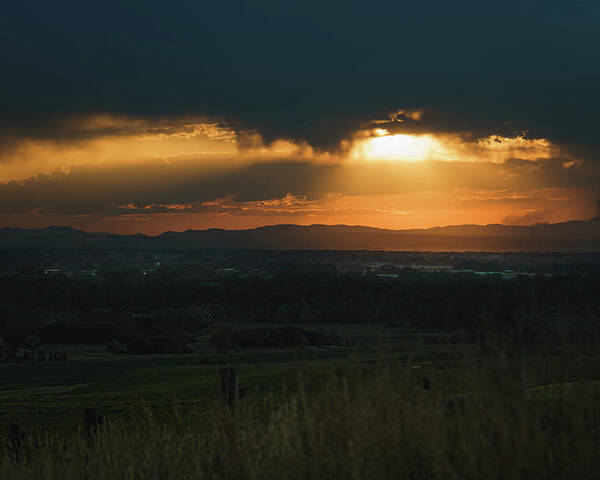 Clouds Poster featuring the photograph Sunset over Bozeman by Nisah Cheatham