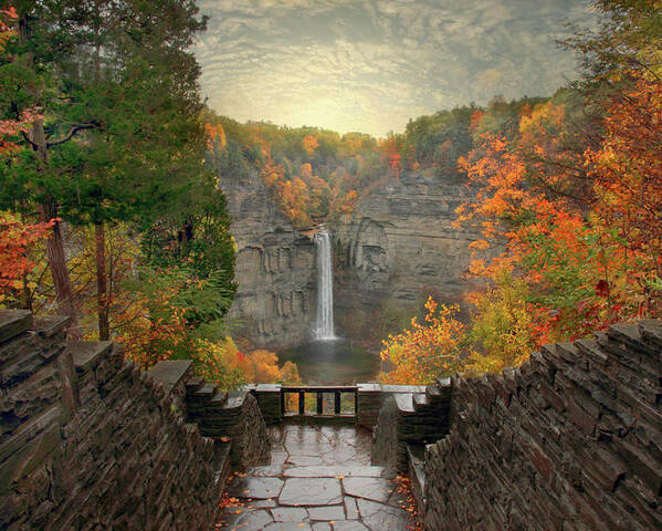 Nature Poster featuring the photograph Taughannock Lights by Jessica Jenney