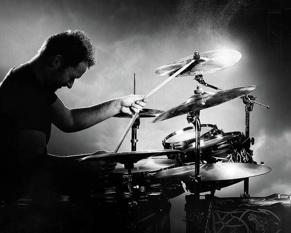 Drummer Poster featuring the photograph The Drummer by Johan Swanepoel