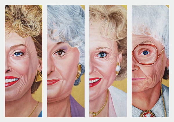 The Golden Girls Poster featuring the painting The Golden Girls by Vic Ritchey