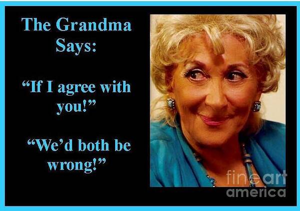Thegrandmaquotes Poster featuring the photograph The Grandma Agrees by Jordana Sands