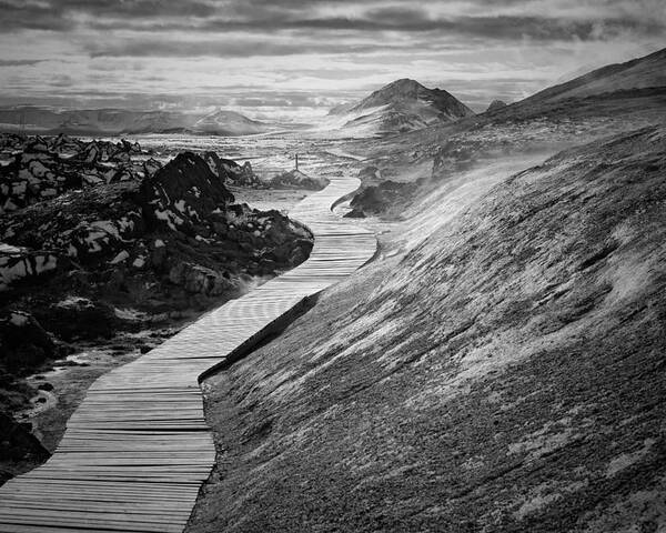 Iceland Poster featuring the photograph The Way To.. by Mirjam Delrue