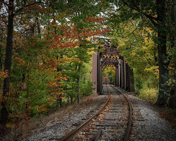 Trestle Poster featuring the photograph Trestle and Caboose horizontal by Hershey Art Images