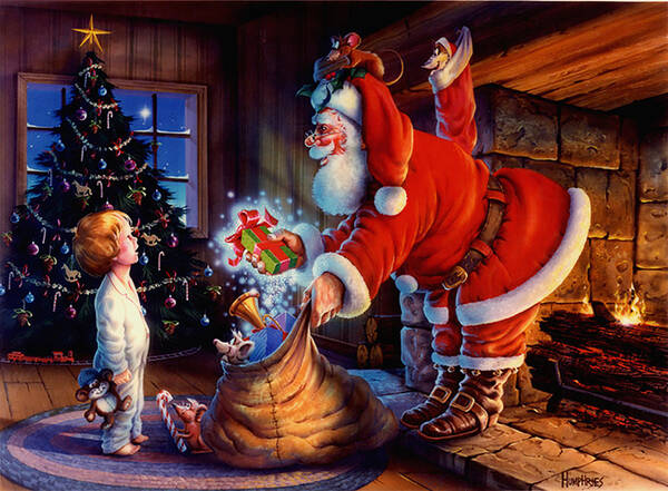 Michael Humphries Poster featuring the painting 'Twas the Night Before Christmas by Michael Humphries