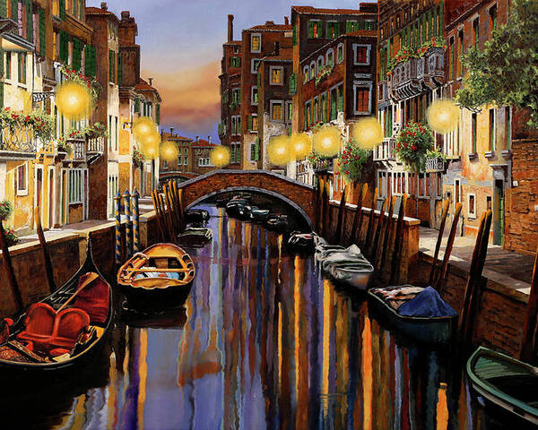 Venice Poster featuring the painting Venice at Dusk by Guido Borelli