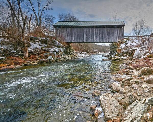 Village Covered Bridge Poster featuring the photograph Village Covered Bridge by Steve Brown