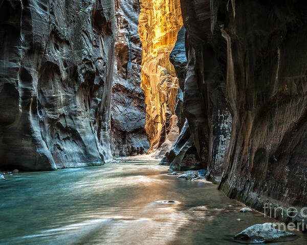 Southwest Poster featuring the photograph Wall Street - Virgin River Zion by Mattymeis