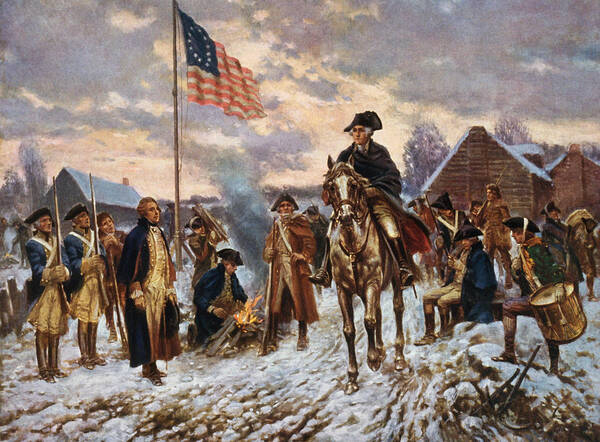 George Washington Poster featuring the painting Washington at Valley Forge by War Is Hell Store