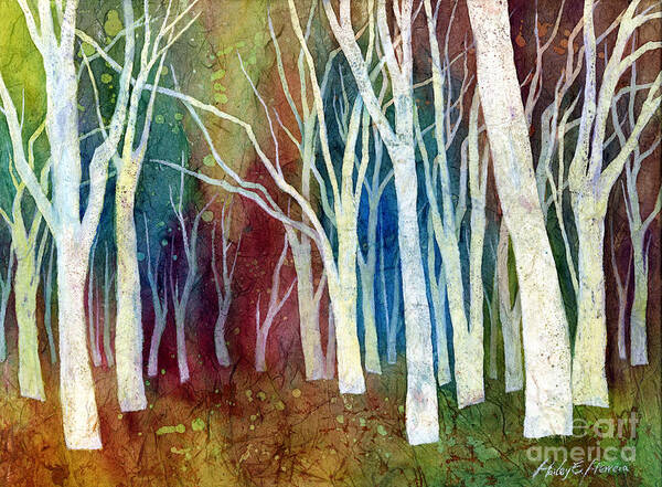 White Forest Poster featuring the painting White Forest I by Hailey E Herrera