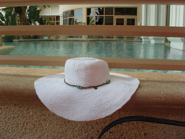 White Hat Poster featuring the photograph White Hat at the Pool by Dan Podsobinski
