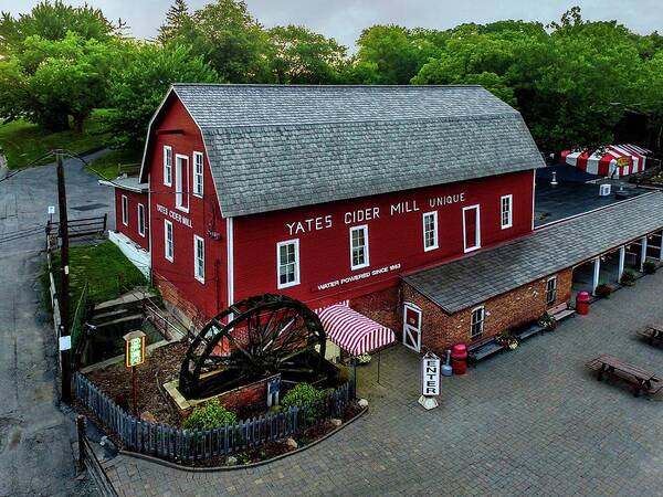 Rochester Poster featuring the digital art Yates Cider Mill DJI_0056 by Michael Thomas