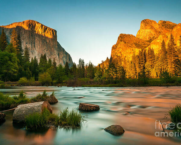 Sky Poster featuring the photograph Yosemite Valley View Sunset by Mohamed Selim