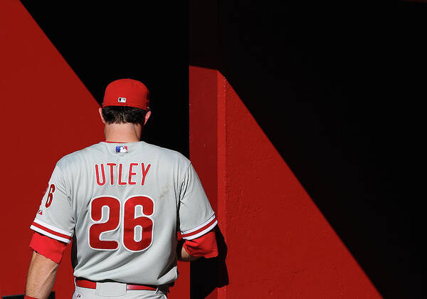 Following Poster featuring the photograph Chase Utley by Christian Petersen