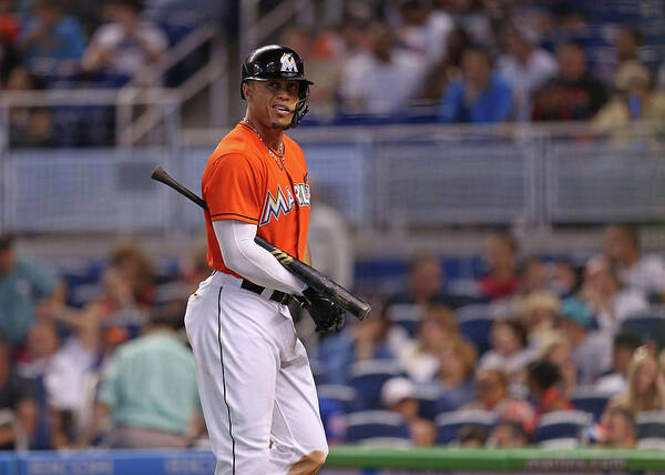 Three Quarter Length Poster featuring the photograph Giancarlo Stanton by Rob Foldy