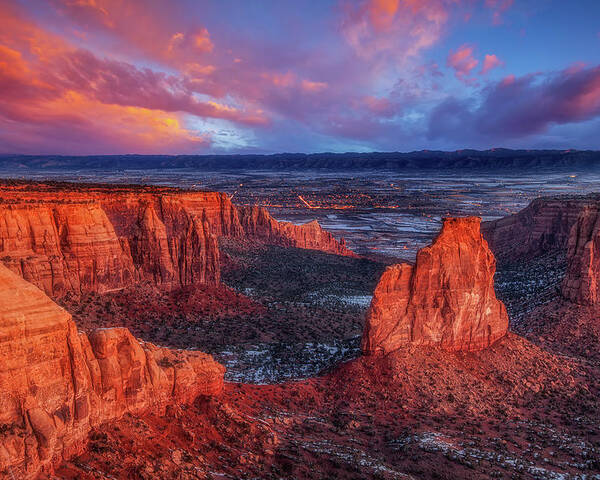 Colorado National Monument Poster featuring the photograph Grand View Sunrise by Darren White