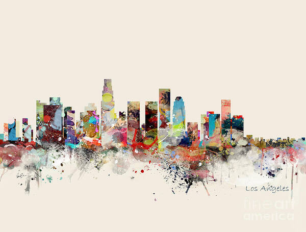 Los Angeles Poster featuring the painting Los Angeles Skyline by Bri Buckley