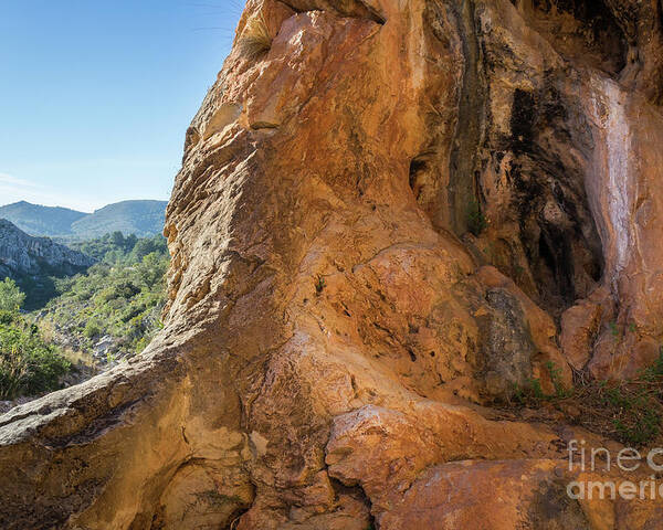 Mountains Poster featuring the photograph Red-brown rock formation 3. Abstract mountain beauty by Adriana Mueller