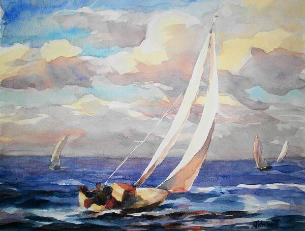 Sail Boat Poster featuring the painting Sailing by John West
