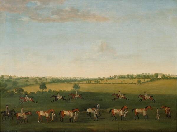 Francis Sartorius Poster featuring the painting Sir Charles Warre Malet's String of Racehorses at Exercise by Francis Sartorius