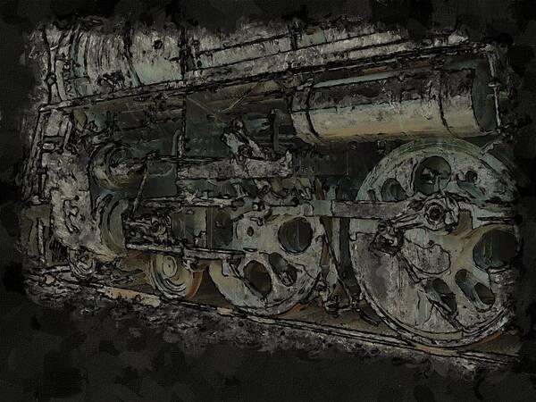Locomotive Poster featuring the mixed media Steel Wheels by Christopher Reed