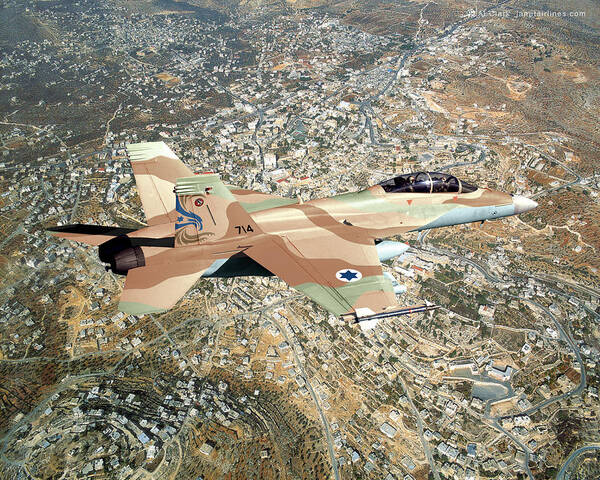 Super Hornet Poster featuring the digital art 12. F/A-18FI Israeli Super Hornet by Custom Aviation Art