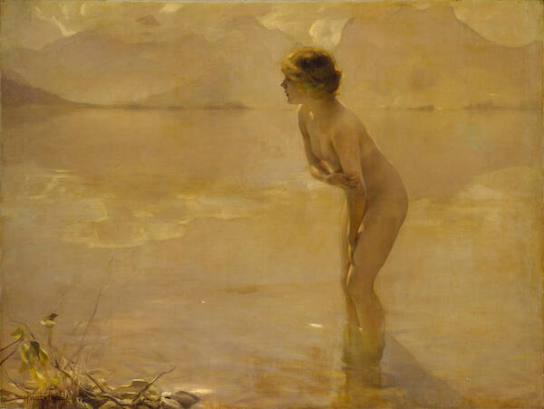 September Morn Poster featuring the painting September Morn by Paul Chabas