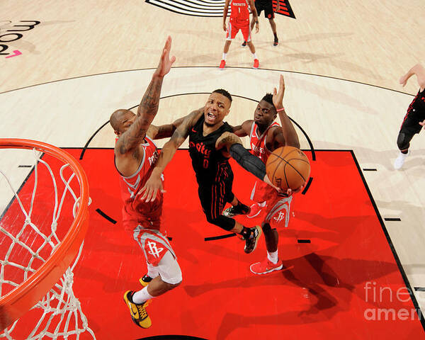 Nba Pro Basketball Poster featuring the photograph Damian Lillard by Cameron Browne