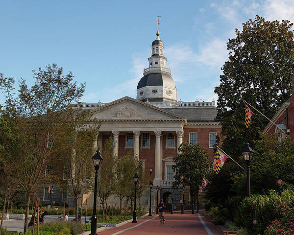Founding Fathers Poster featuring the photograph Maryland state capitol building in Annapolis Maryland by Eldon McGraw