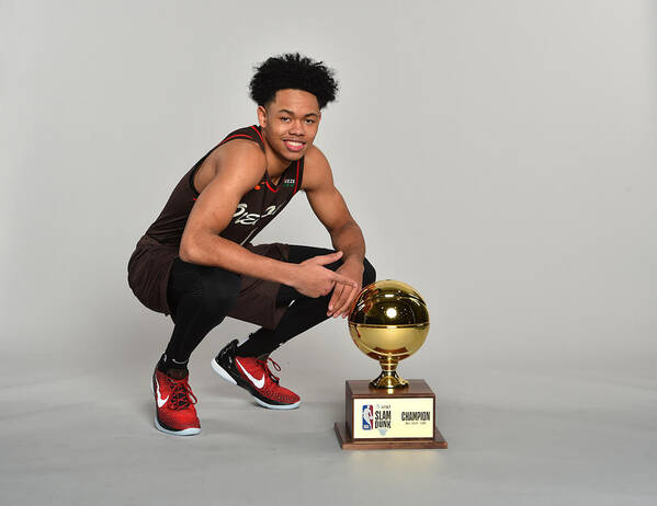 Anfernee Simons Poster featuring the photograph 70th NBA All-Star Game 2021 by Pamela Costello