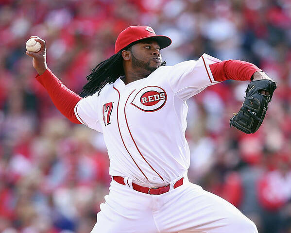 Great American Ball Park Poster featuring the photograph Johnny Cueto by Andy Lyons