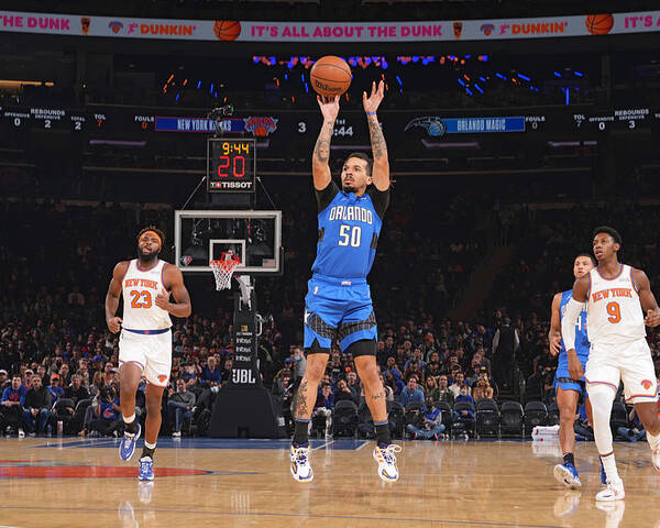 Nba Pro Basketball Poster featuring the photograph Orlando Magic v New York Knicks by Jesse D. Garrabrant