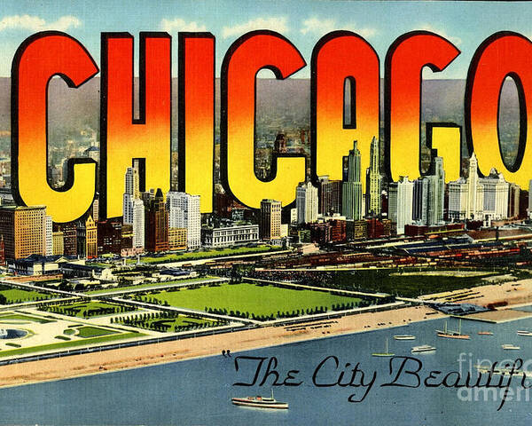 Retro Poster featuring the photograph Retro Chicago Poster by Action