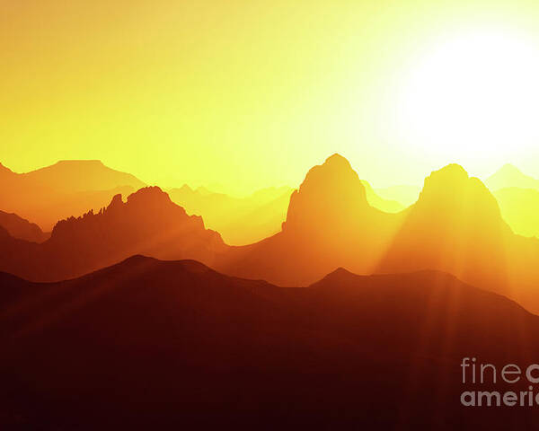 Sunset at the Hoggar Mountains Sahara Desert Picture Sunrise Art Framed Print 