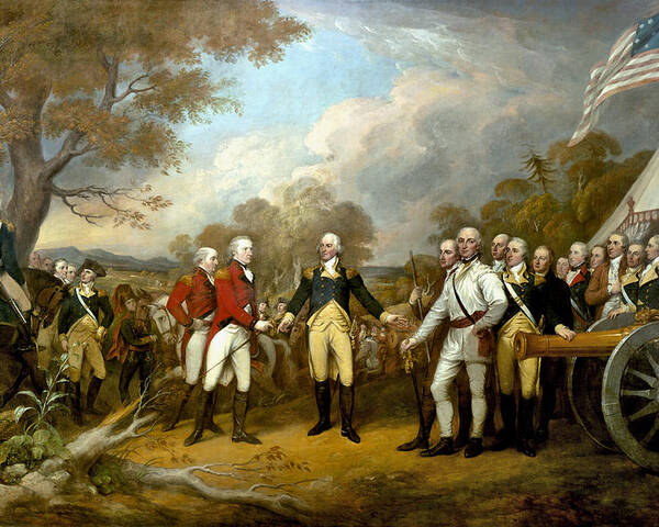 Revolutionary War Poster featuring the painting The Surrender of General Burgoyne by War Is Hell Store