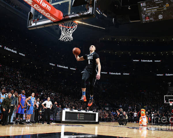 Zach Lavine Poster featuring the photograph Zach Lavine by Nathaniel S. Butler