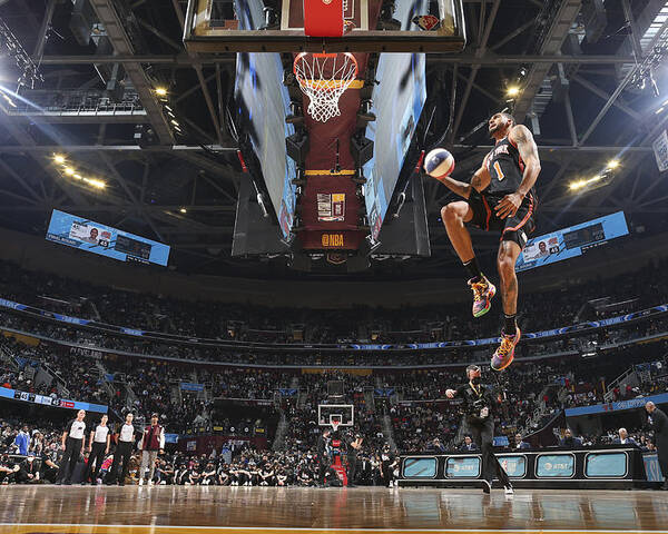 Obi Toppin Poster featuring the photograph 2022 NBA All-Star - AT&T Slam Dunk by Nathaniel S. Butler