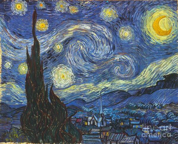 1889 Poster featuring the painting Starry Night by Vincent Van Gogh