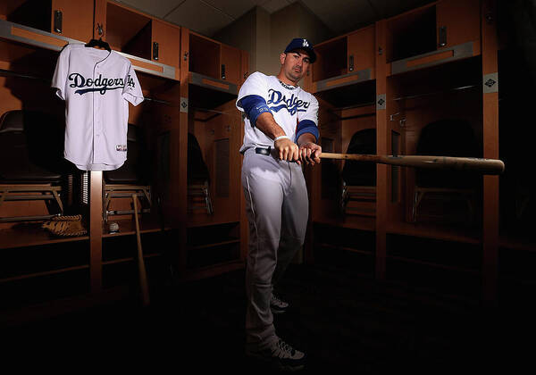 Media Day Poster featuring the photograph Adrian Gonzalez by Christian Petersen
