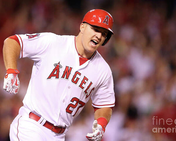 Ninth Inning Poster featuring the photograph Mike Trout by Stephen Dunn