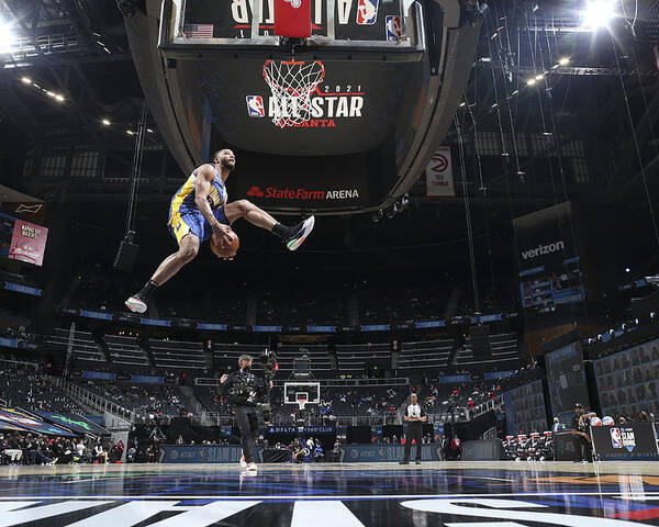 Cassius Stanley Poster featuring the photograph 2021 NBA All-Star - AT&T Slam Dunk Contest by Nathaniel S. Butler