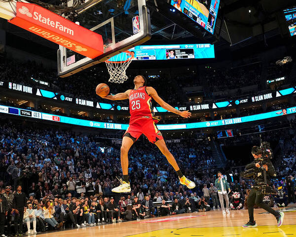 Trey Murphy Iii Poster featuring the photograph 2023 NBA All-Star - AT&T Slam Dunk Contest by Jesse D. Garrabrant