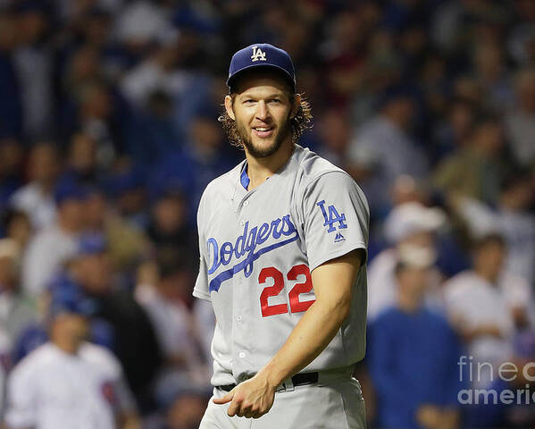 Game Two Poster featuring the photograph Clayton Kershaw by Jamie Squire