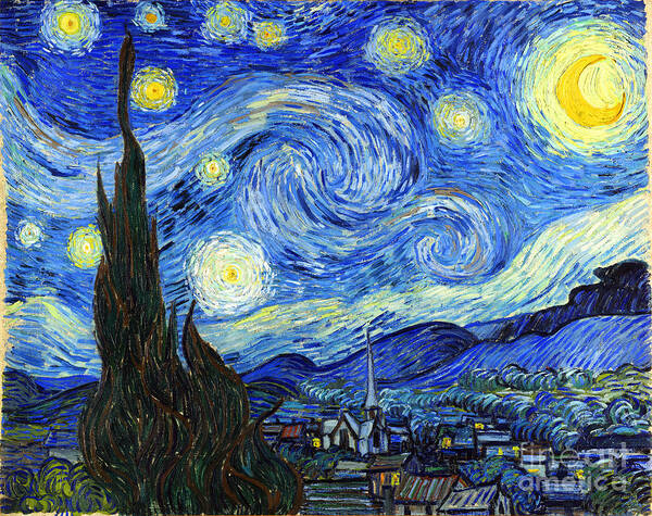 Vincent Van Gogh Poster featuring the painting Starry Night 1889 by Vincent van Gogh