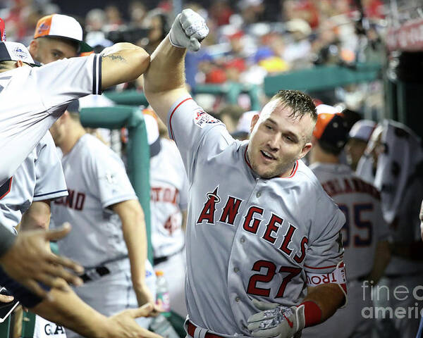 People Poster featuring the photograph Mike Trout by Rob Carr