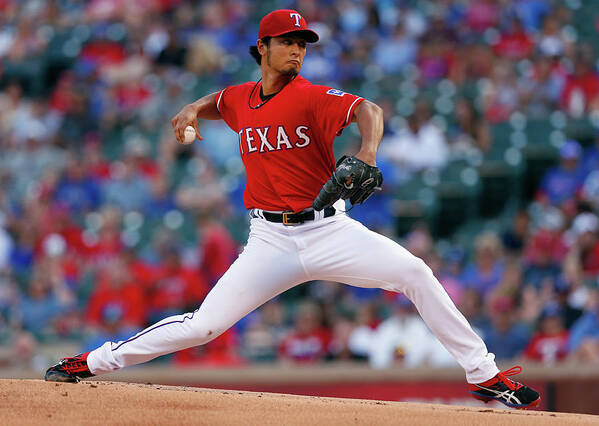 American League Baseball Poster featuring the photograph Yu Darvish by Tom Pennington