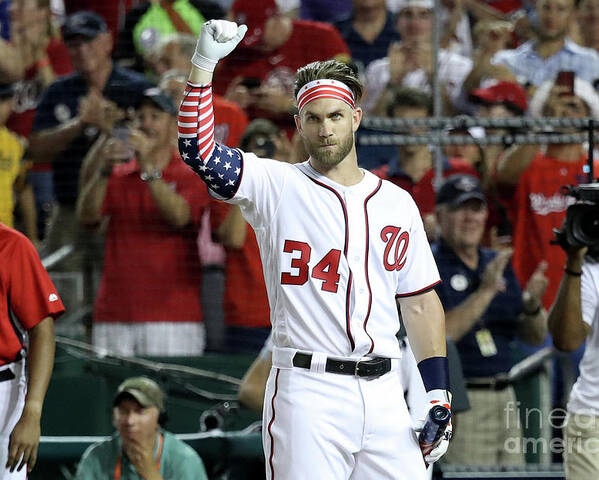 Three Quarter Length Poster featuring the photograph Bryce Harper by Rob Carr