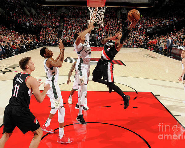 Nba Pro Basketball Poster featuring the photograph Damian Lillard by Cameron Browne