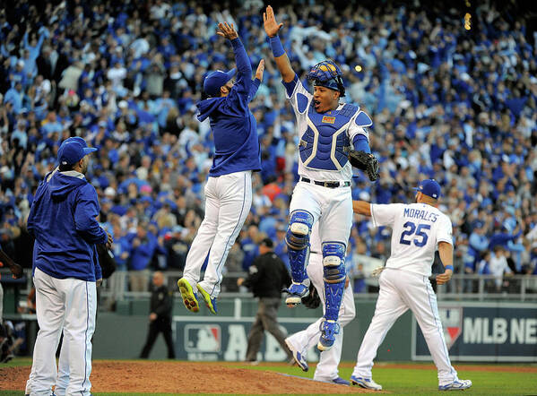 Game Two Poster featuring the photograph Salvador Perez by Ed Zurga