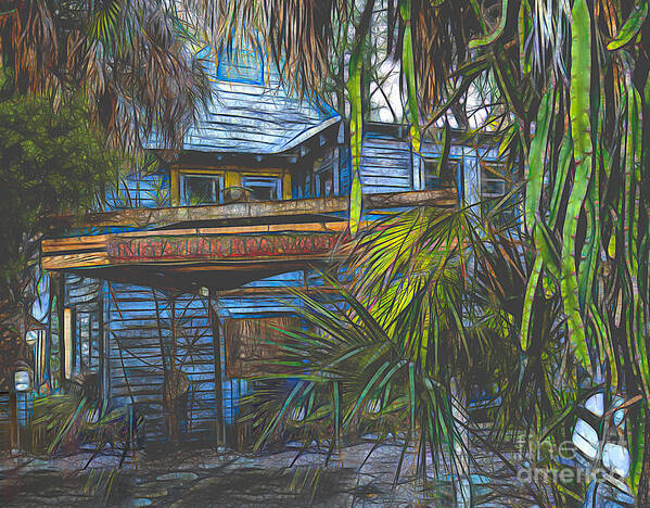 Florida Cracker House Poster featuring the digital art A Cracker House in Cortez Florida by L Bosco